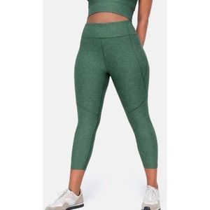 Outdoor Voices Green Warm-up Crop Leggings